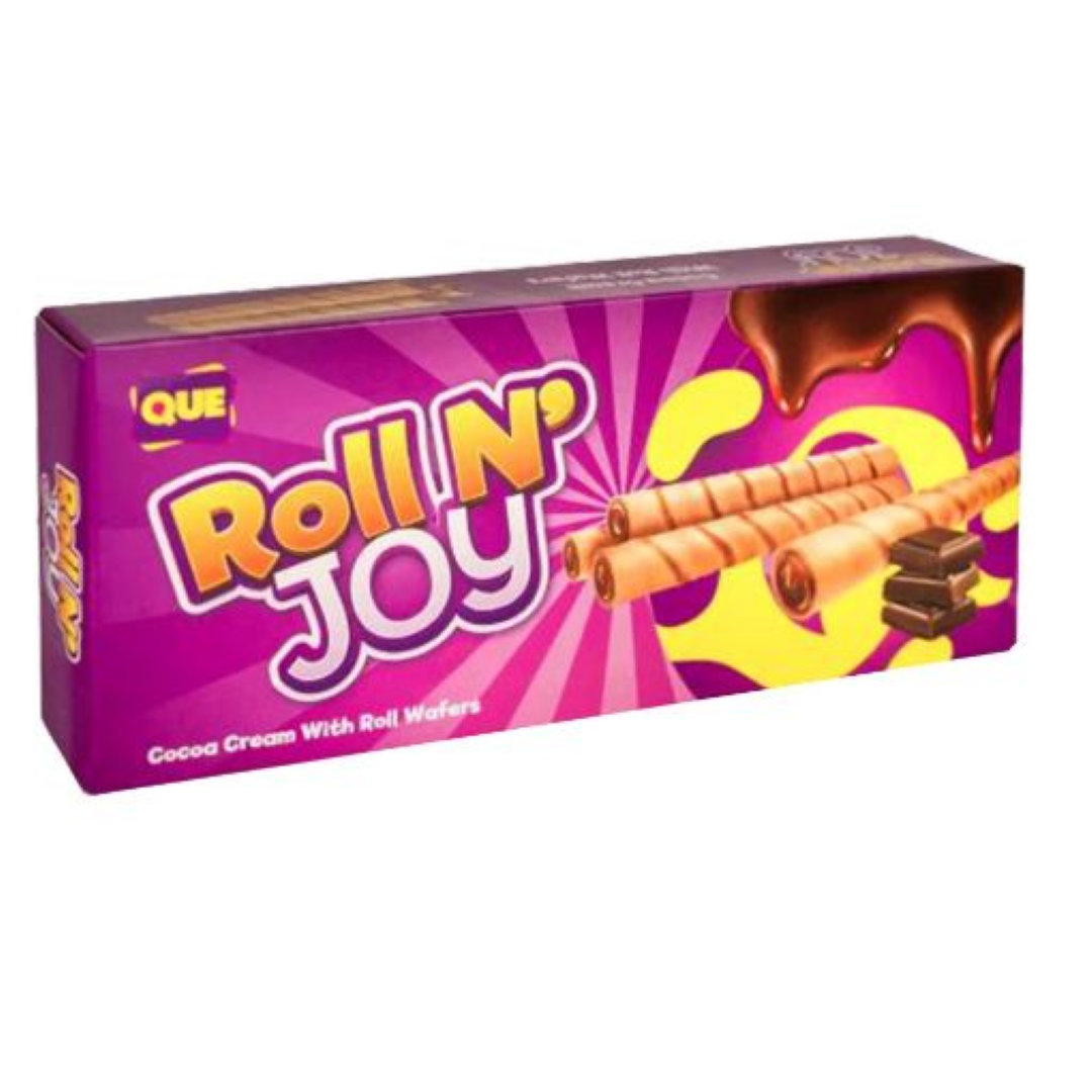 QUE ROLL N JOY COCOA CREAM W ROLL WAFER 100G